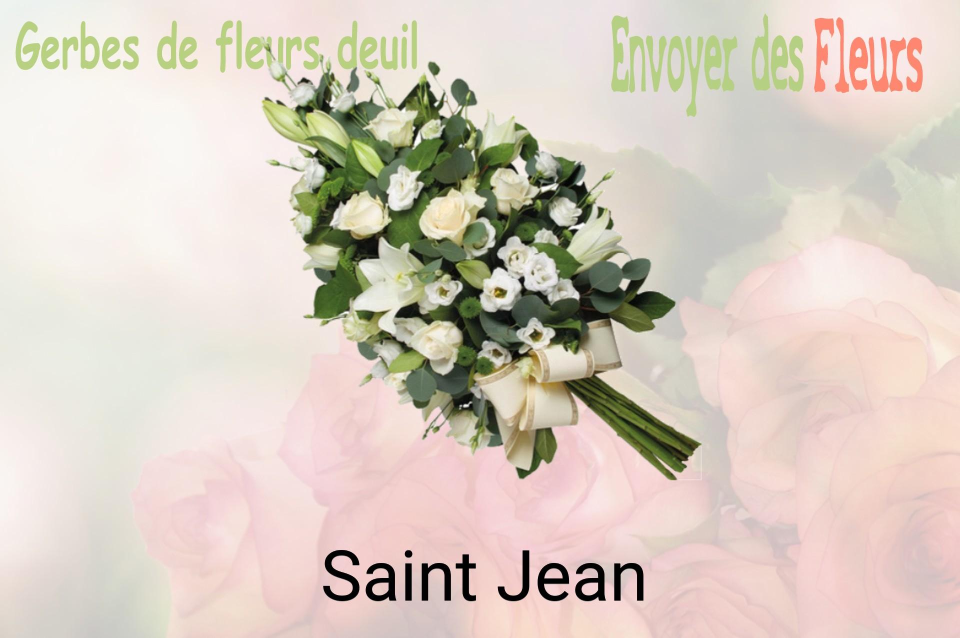 Gerbe de fleurs de deuil livrée à Saint-Jean